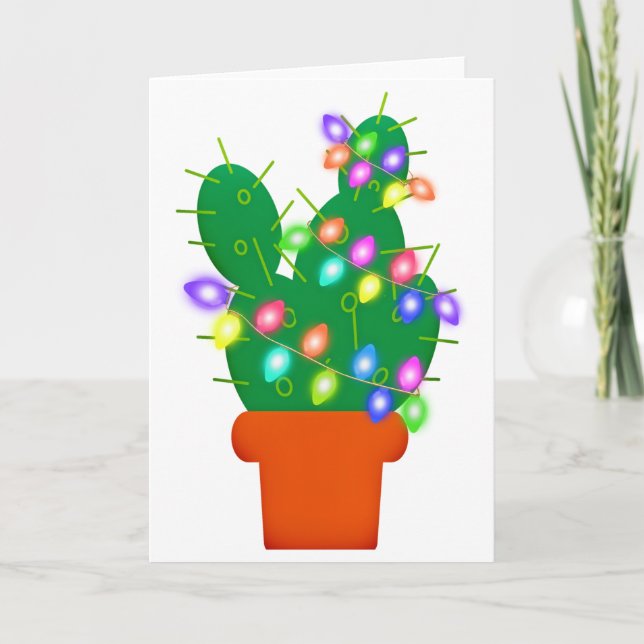 Tarjeta Festiva cactus christmas (Anverso)
