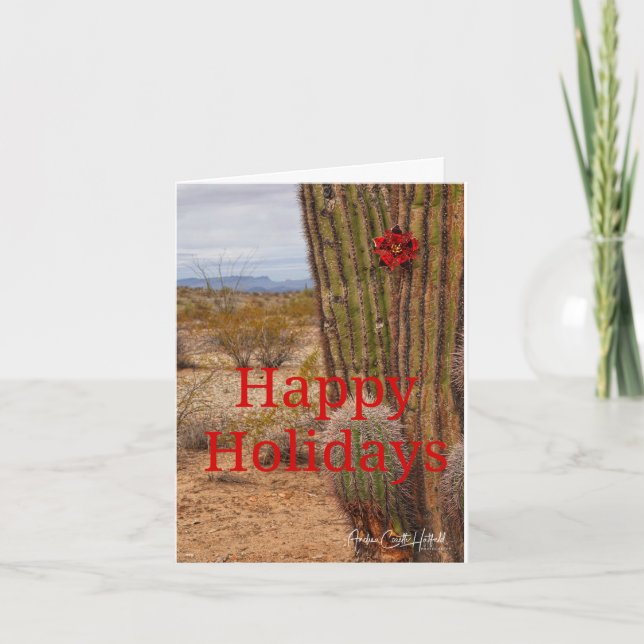 Tarjeta Festiva Cactus de vacaciones (Anverso)