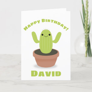 Tarjeta Festiva Cactus Feliz Cumpleaños