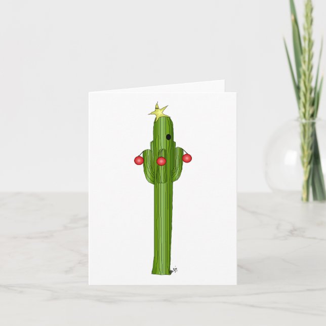 Tarjeta Festiva Cactus Holiday (Anverso)