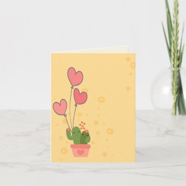 Tarjeta Festiva Cactus lindo (Anverso)