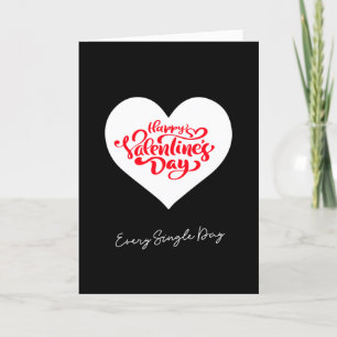 Tarjeta Festiva Cada día Artsy Black Happy ValentDay