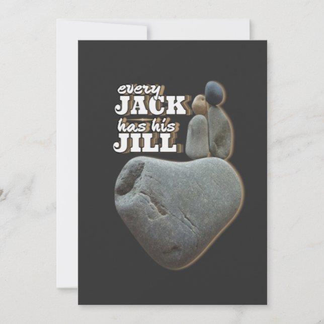 Tarjeta Festiva Cada Jack tiene su Jill - Love Rules Stone Art (Anverso)