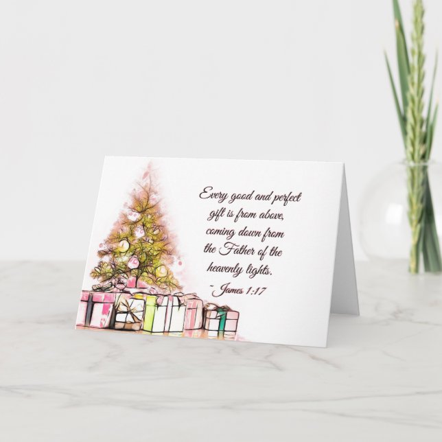 Tarjeta Festiva Cada regalo bueno y perfecto James 1:17, Navidades (Anverso)