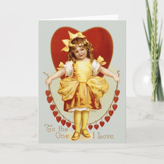 Tarjeta Festiva Cadena de corazones (Anverso)