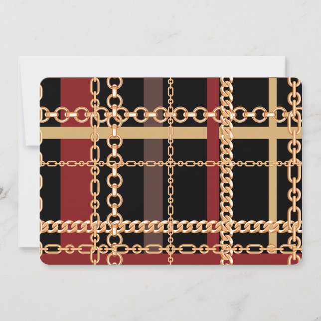 Tarjeta Festiva Cadena de oro (faux) (Anverso)