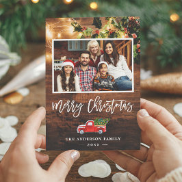 Tarjeta Festiva Cadena rusa ilumina foto de camión de Navidades ro