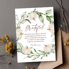 Tarjeta Festiva Cae la calabaza en el moderno Día de Acción de Gra