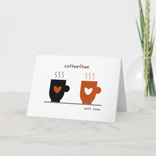 Tarjeta Festiva Café Día de San Valentín (Anverso)