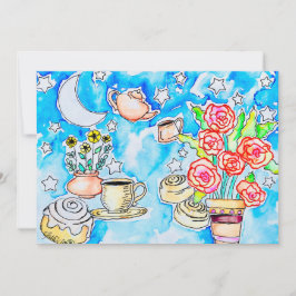 Tarjeta Festiva Café Floral