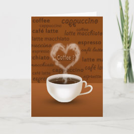 Tarjeta Festiva Café? Humo con forma de corazón