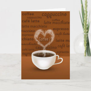 Tarjeta Festiva Café? Humo con forma de corazón