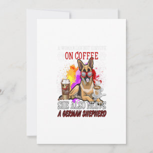 Tarjeta Festiva Café y Perro - Café y Regalo de Pastor Alemán