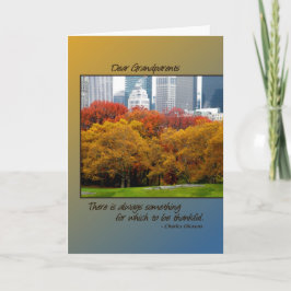 Tarjeta Festiva Caída de la acción de gracias en el Central Park