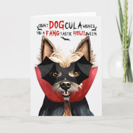 Tarjeta Festiva Cairn Terrier Dog Funny Count DOGcula Halloween