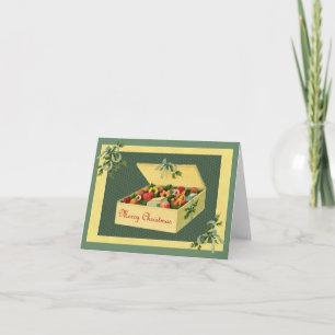 Tarjeta Festiva Caja de cosecha de Navidades Cookies Notecard