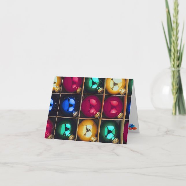 Tarjeta Festiva Caja de ornamentos (Anverso)