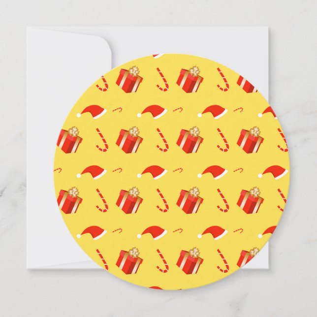 Tarjeta Festiva Caja de regalo de navidades Caña de caramelo de Sa (Anverso)