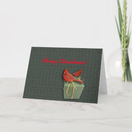 Tarjeta Festiva Caja del cardenal y de regalo (Felices Navidad)