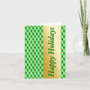 Tarjeta Festiva Cajas cromadas 3-d - verde esmeralda