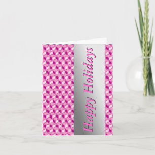 Tarjeta Festiva Cajas cromadas 3d - rosa fucsia