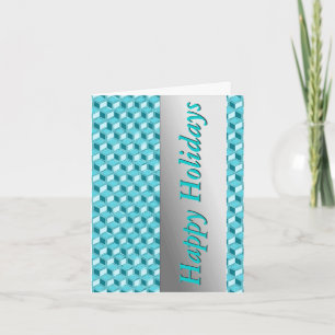 Tarjeta Festiva Cajas cromadas 3d - turquesa / aqua
