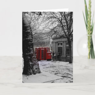 Tarjeta Festiva Cajas telefónicas rojas
