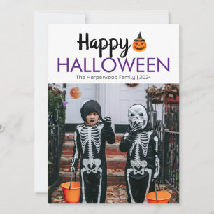Tarjeta Festiva Calabaza boo jack-o-lantern feliz Halloween 1 Foto