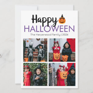Tarjeta Festiva Calabaza boo jack-o-lantern feliz Halloween 4 Foto