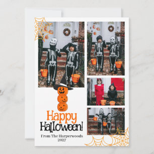 Tarjeta Festiva Calabaza Boo jack-o-lantern feliz Halloween 4 Foto