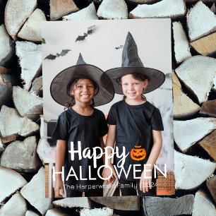 Tarjeta Festiva Calabaza boo jack-o-lantern feliz Halloween Foto