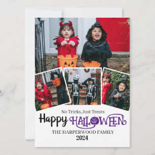 Tarjeta Festiva Calabaza Boo jack-o-lantern Halloween Collage de F