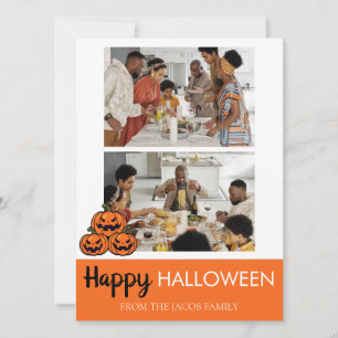 Tarjeta Festiva Calabaza boo jack-o-lantern Halloween Dos Foto