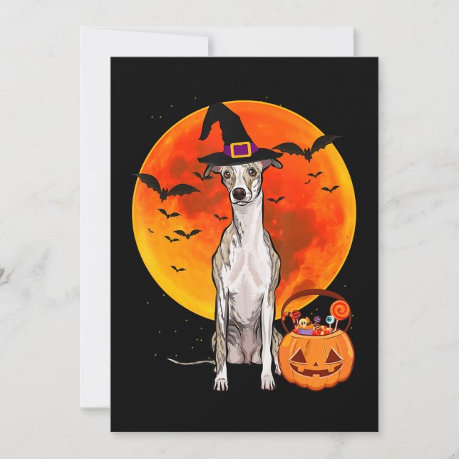 Tarjeta Festiva Calabaza con un solo animal para perros Halloween  (Anverso)