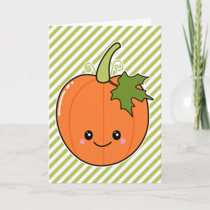 Tarjeta Festiva Calabaza Cute Kawaii