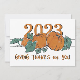 Tarjeta Festiva Calabaza de Acción de Gracias por ti