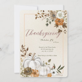 Tarjeta Festiva Calabaza de Acción de Gracias y otoño