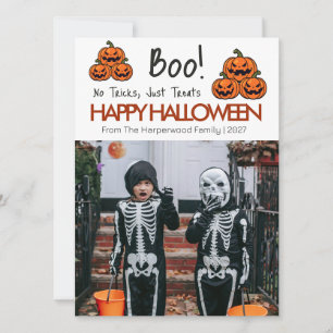 Tarjeta Festiva Calabaza de Boo jack-o-lantern feliz Halloween 1 F