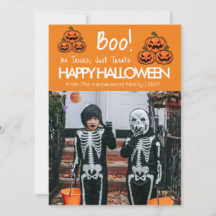 Tarjeta Festiva Calabaza de Boo jack-o-lantern feliz Halloween 1 F