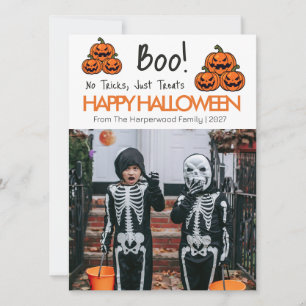 Tarjeta Festiva Calabaza de Boo jack-o-lantern feliz Halloween 1 F