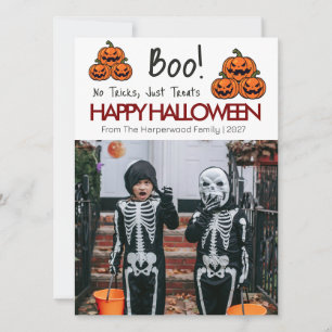 Tarjeta Festiva Calabaza de Boo jack-o-lantern feliz Halloween 1 F