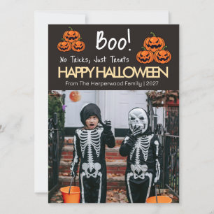 Tarjeta Festiva Calabaza de Boo jack-o-lantern feliz Halloween 1 F