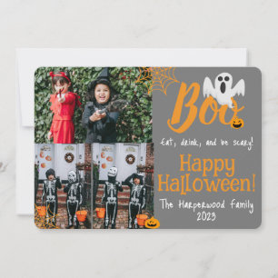 Tarjeta Festiva Calabaza de Boo linterna de Halloween Fotografía C