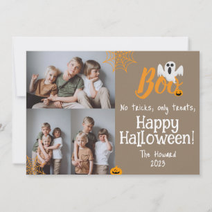 Tarjeta Festiva Calabaza de Boo linterna de Halloween Fotografía C