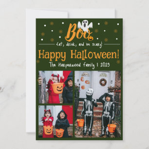 Tarjeta Festiva Calabaza de Boo linterna de Halloween Fotografía C