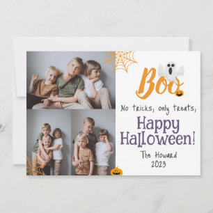 Tarjeta Festiva Calabaza de Boo linterna de Halloween Fotografía C