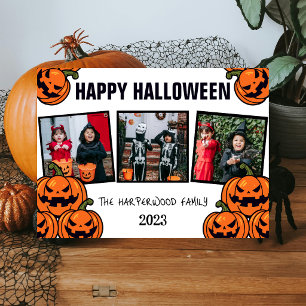 Tarjeta Festiva Calabaza de Boo linterna de Halloween Fotografía C