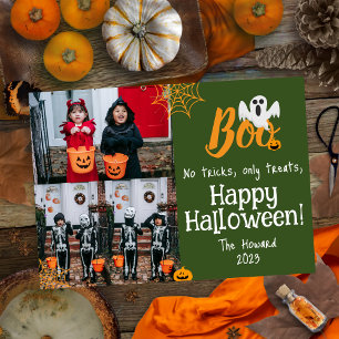 Tarjeta Festiva Calabaza de Boo linterna de Halloween Fotografía C