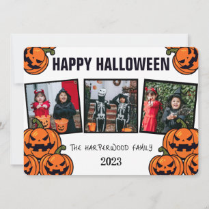 Tarjeta Festiva Calabaza de Boo linterna de Halloween Fotografía C