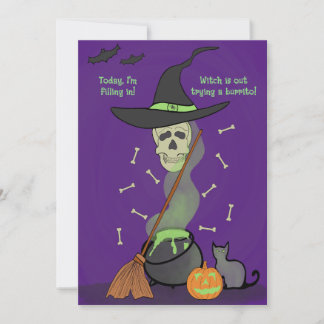 Tarjeta Festiva Calabaza de gato de cráneo divertido y espeluznant